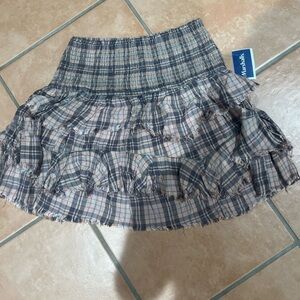 Free People Black and White Bubble Mini Skirt